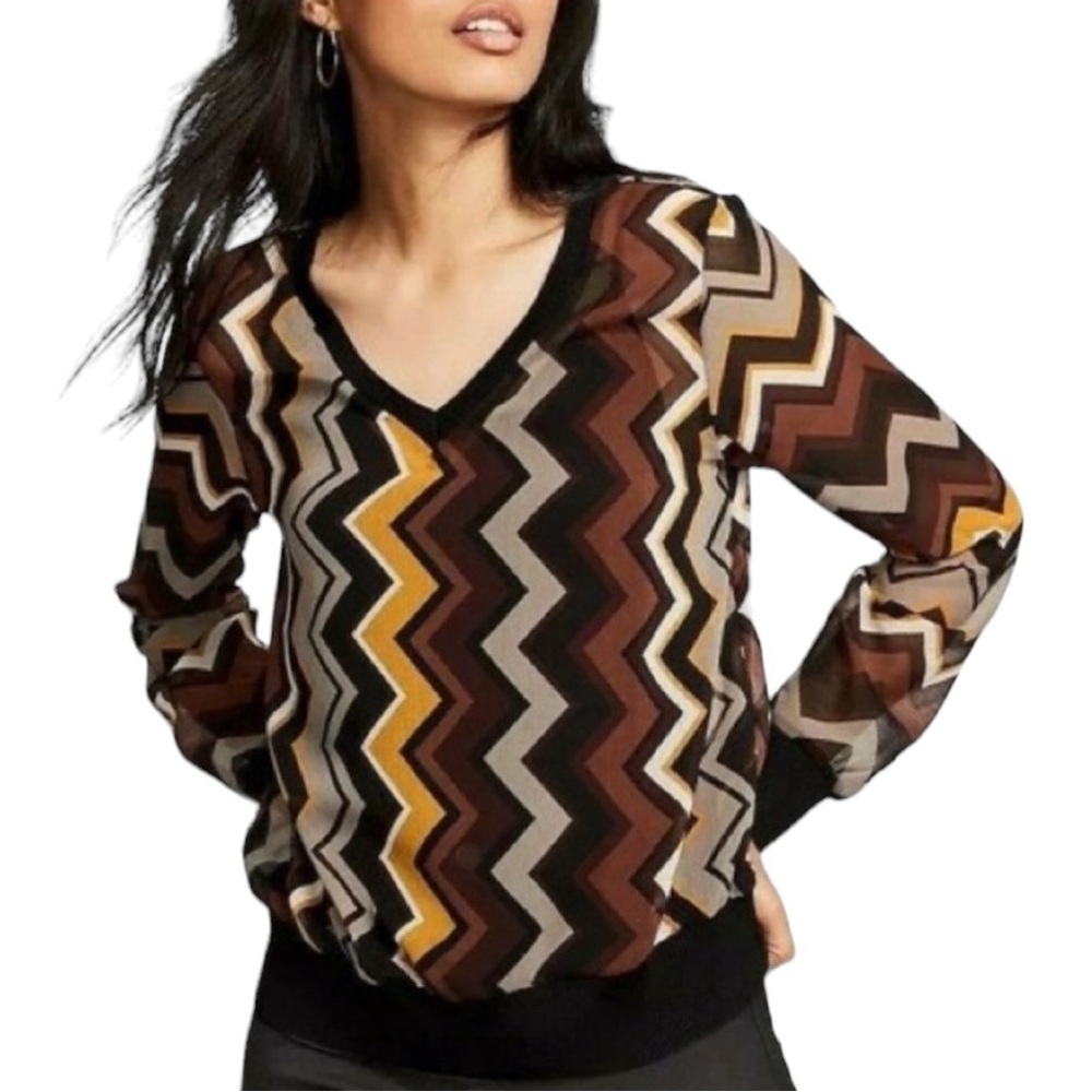 Missoni for Target Chevron Print Semi-Sheer Blouse (D-1)